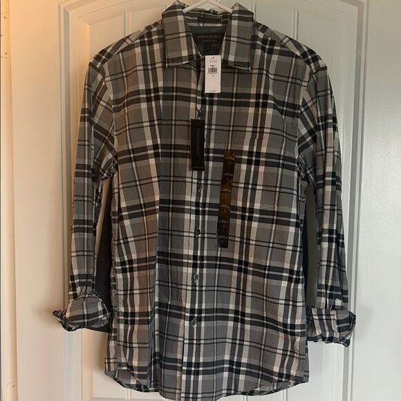 Banana Republic Other - Banana Republic Black and Gray Casual Button Down Shirt